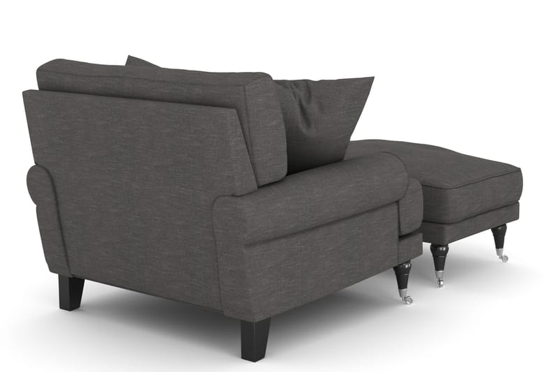 Andrew Lenestol med Fotskammel - Mørkegrå/Krom - Møbler - Stoler - Lenestoler - Howard lenestol