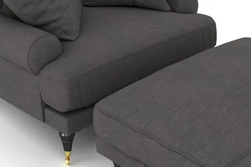 Andrew Lenestol med Fotskammel - Mørkegrå/Messing - Møbler - Stoler - Lenestoler - Howard lenestol