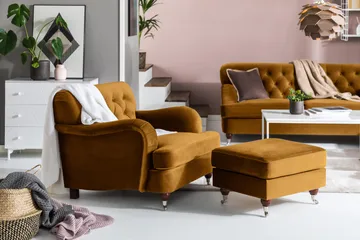 Howard Riviera Fløyelslenestol - Amber - Møbler - Stoler - Lenestoler - Howard lenestol