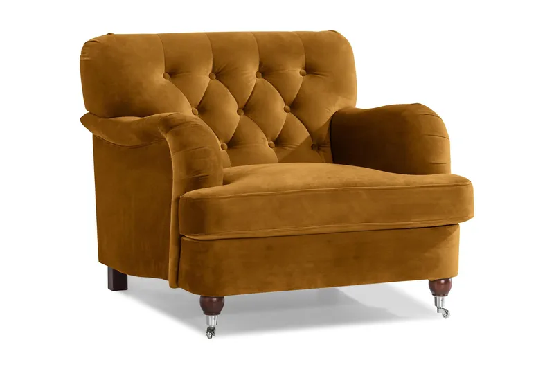 Howard Riviera Fløyelslenestol, Amber