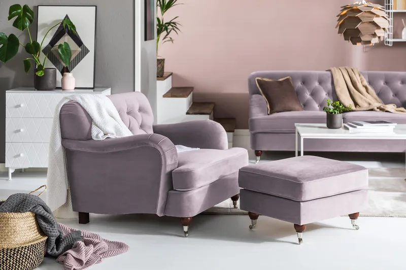 Howard Riviera Fløyelslenestol - Lilla - Møbler - Stoler - Lenestoler - Howard lenestol