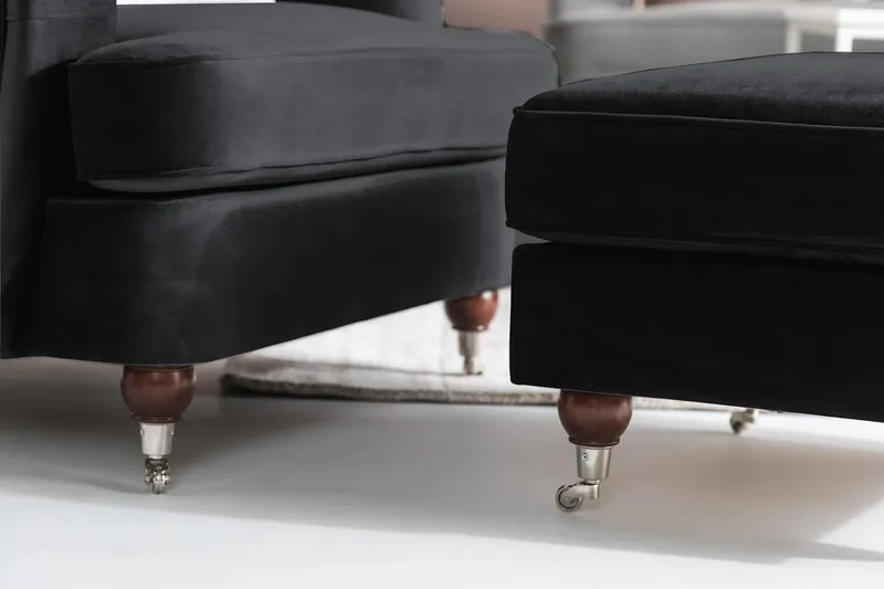 Howard Riviera Fløyelslenestol - Svart - Møbler - Stoler - Lenestoler - Howard lenestol