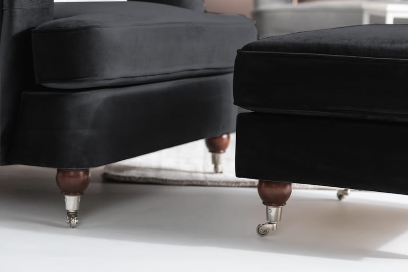 Howard Riviera Fløyelslenestol - Svart - Møbler - Stoler - Lenestoler - Howard lenestol