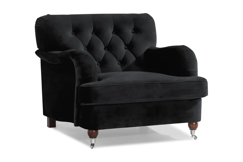 Howard Riviera Fløyelslenestol, Svart