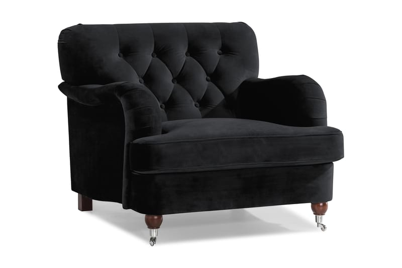 Howard Riviera Fløyelslenestol, Svart