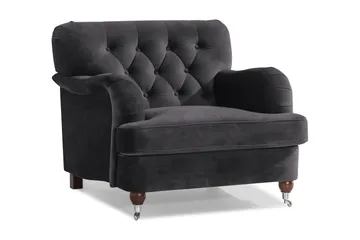 Howard Riviera Lenestol Fløyel - Mørkegrå - Møbler - Stoler - Lenestoler - Howard lenestol