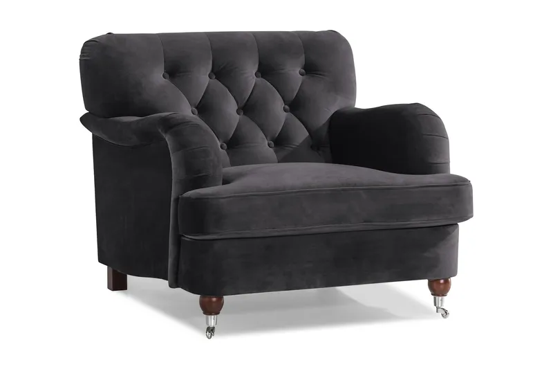 Howard Riviera Lenestol Fløyel - Mørkegrå - Møbler - Stoler - Lenestoler - Howard lenestol