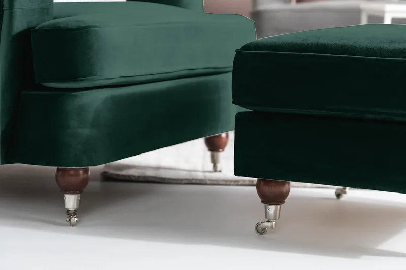 Howard Riviera Lenestol Fløyel - Mørkegrønn - Møbler - Stoler - Lenestoler - Howard lenestol