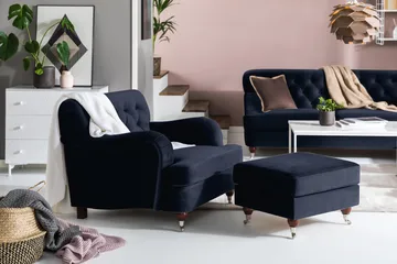 Howard Riviera Lenestol Fløyel - Midnattsblå - Møbler - Stoler - Lenestoler - Howard lenestol