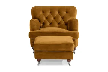 Howard Riviera Lenestol med Fotskammel - Amber - Møbler - Stoler - Lenestoler - Howard lenestol