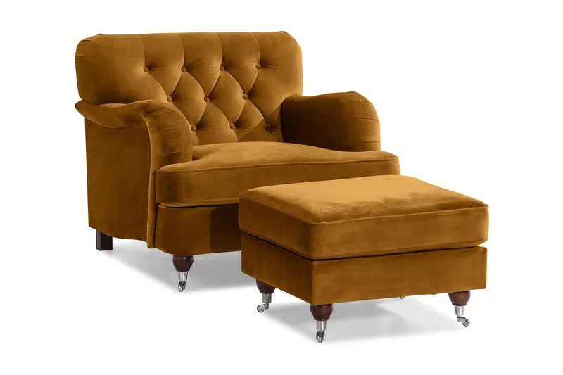 Howard Riviera Lenestol med Fotskammel, Amber