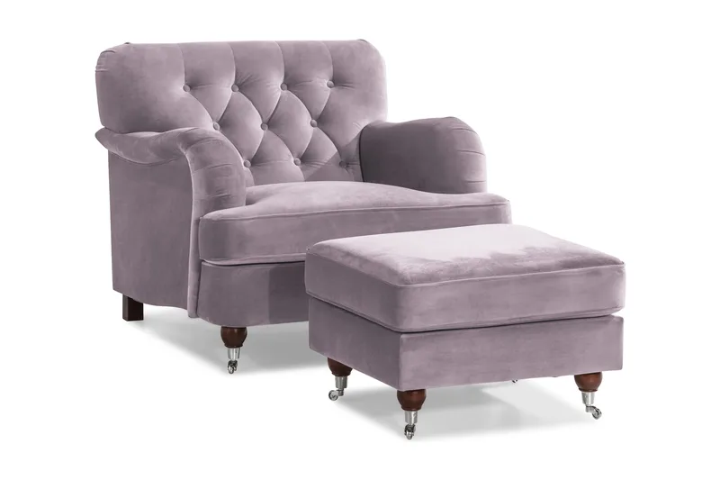 Howard Riviera Lenestol med Fotskammel, Lilla