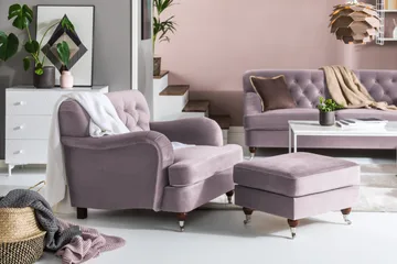 Howard Riviera Lenestol med Fotskammel - Lilla - Møbler - Stoler - Lenestoler - Howard lenestol