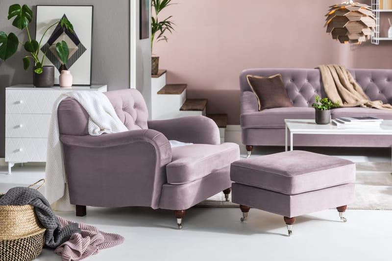 Howard Riviera Lenestol med Fotskammel - Lilla - Møbler - Stoler - Lenestoler - Howard lenestol