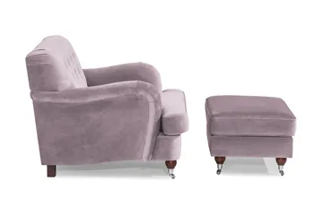 Howard Riviera Lenestol med Fotskammel - Lilla - Møbler - Stoler - Lenestoler - Howard lenestol