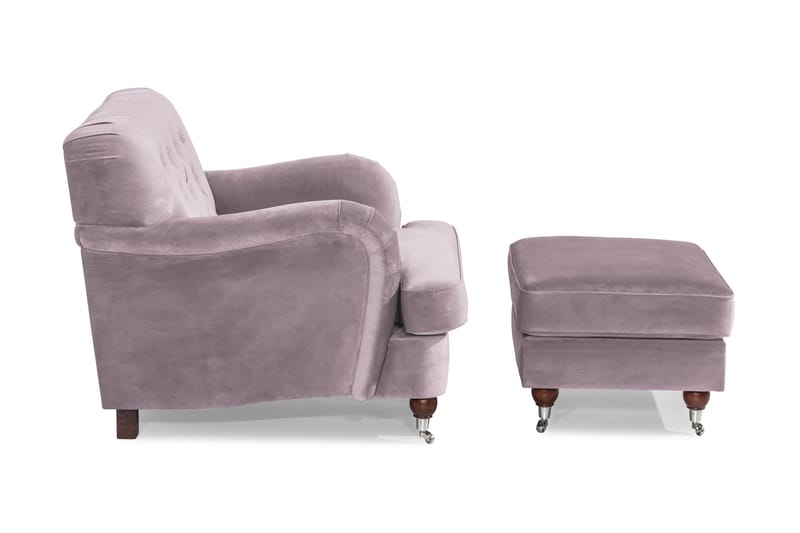 Howard Riviera Lenestol med Fotskammel - Lilla - Møbler - Stoler - Lenestoler - Howard lenestol