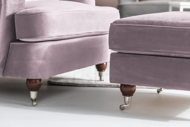 Howard Riviera Lenestol med Fotskammel - Lilla - Møbler - Stoler - Lenestoler - Howard lenestol