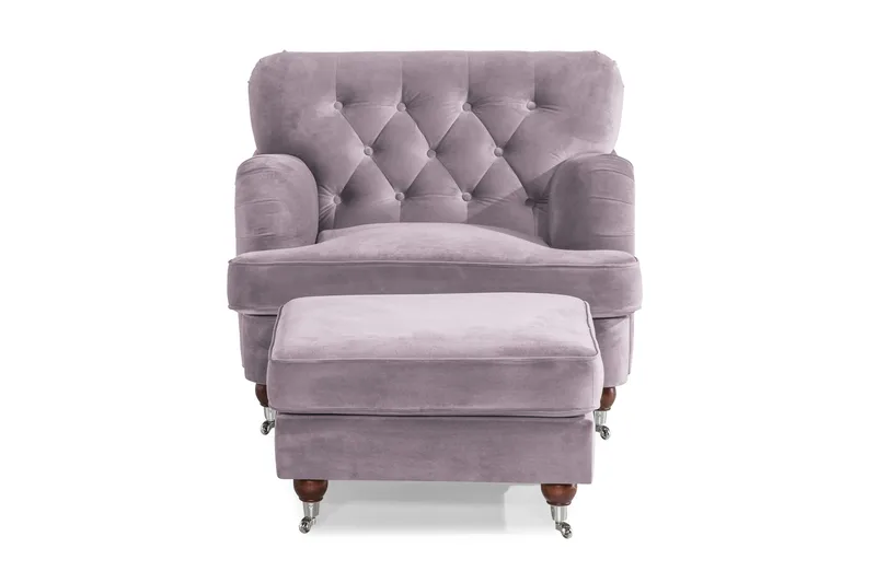 Howard Riviera Lenestol med Fotskammel - Lilla - Møbler - Stoler - Lenestoler - Howard lenestol