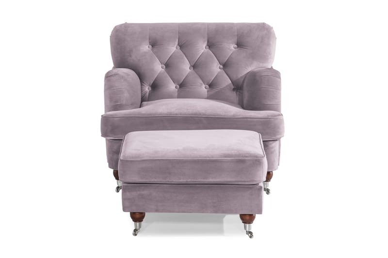 Howard Riviera Lenestol med Fotskammel - Lilla - Møbler - Stoler - Lenestoler - Howard lenestol