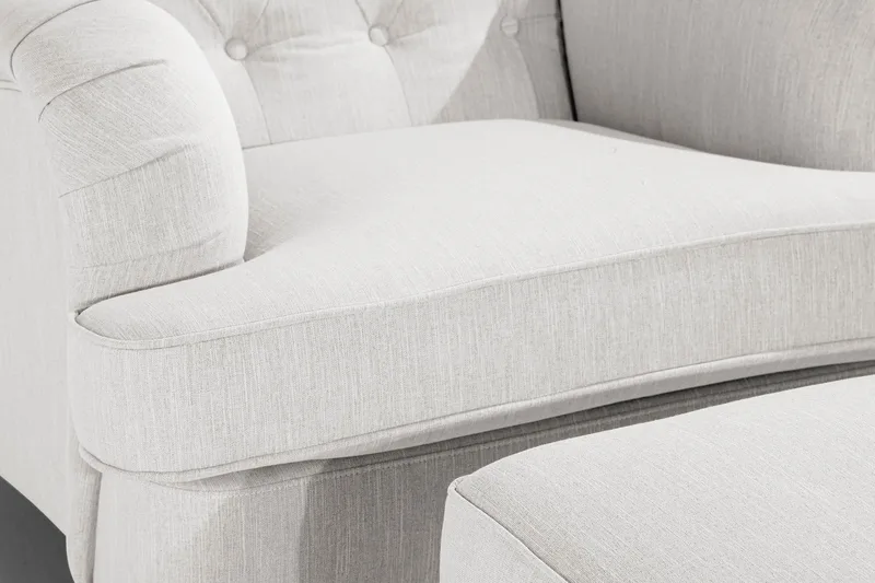 Howard Riviera Lenestol med Fotskammel - Linbeige - Møbler - Stoler - Lenestoler - Howard lenestol