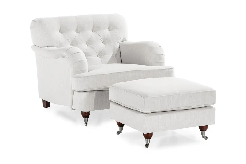 Howard Riviera Lenestol med Fotskammel, Linbeige