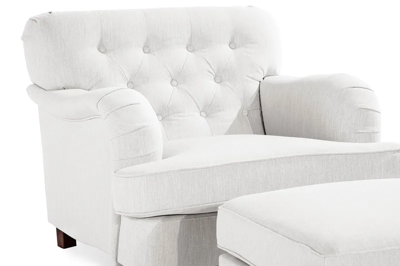 Howard Riviera Lenestol med Fotskammel - Linbeige - Møbler - Stoler - Lenestoler - Howard lenestol