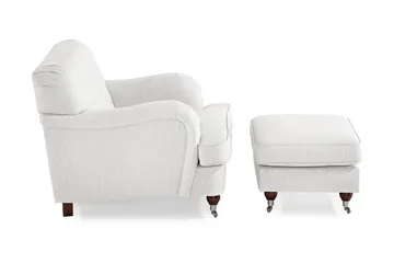 Howard Riviera Lenestol med Fotskammel - Linbeige - Møbler - Stoler - Lenestoler - Howard lenestol