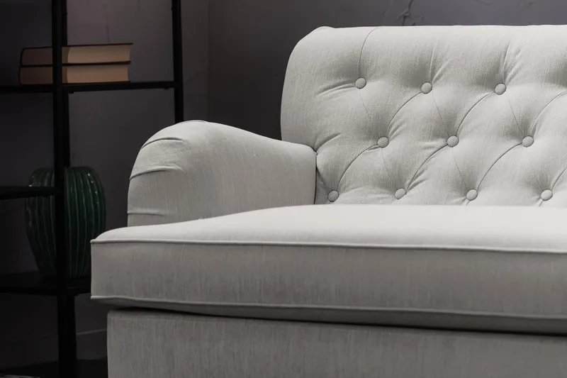 Howard Riviera Lenestol med Fotskammel - Linbeige - Møbler - Stoler - Lenestoler - Howard lenestol