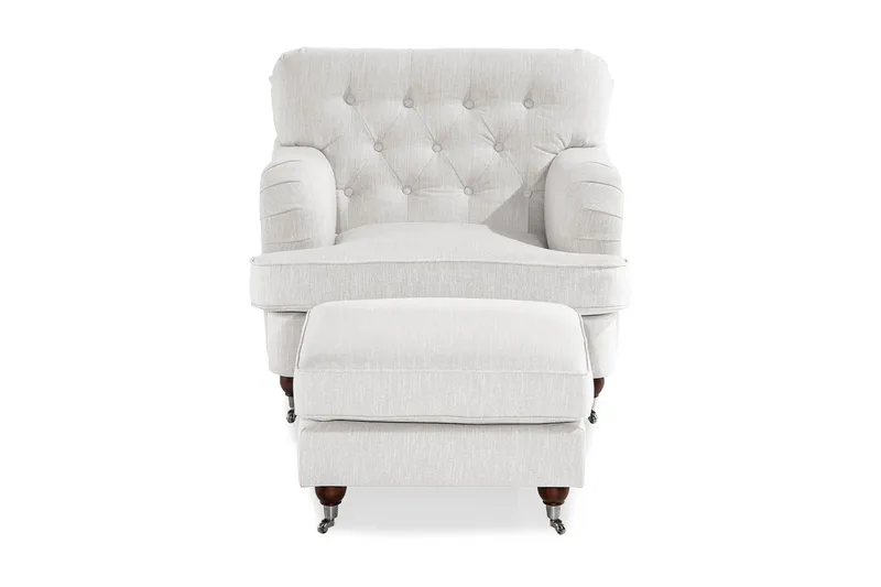 Howard Riviera Lenestol med Fotskammel - Linbeige - Møbler - Stoler - Lenestoler - Howard lenestol