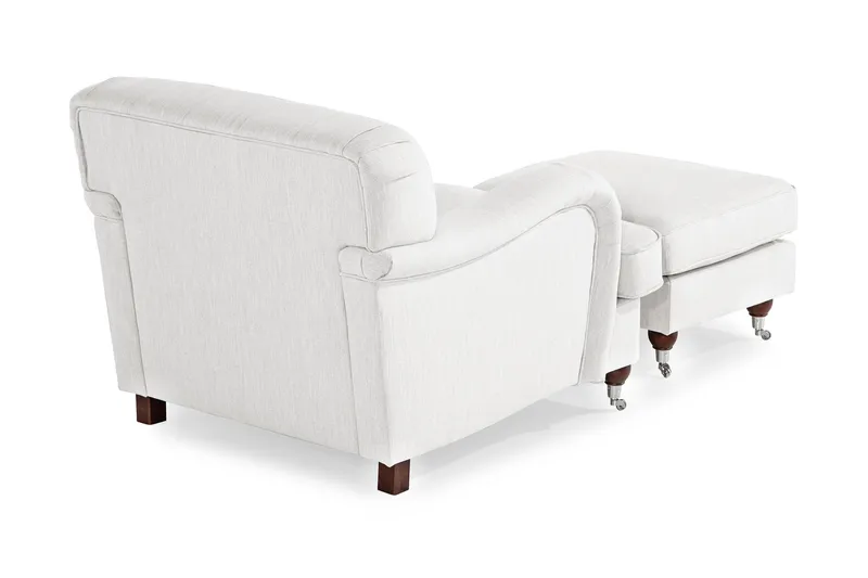 Howard Riviera Lenestol med Fotskammel - Linbeige - Møbler - Stoler - Lenestoler - Howard lenestol