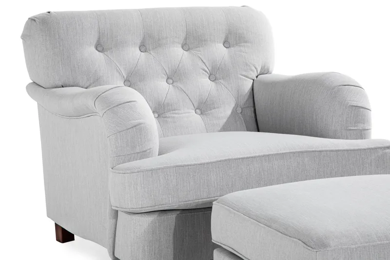 Howard Riviera Lenestol med Fotskammel - Lingrå - Møbler - Stoler - Lenestoler - Howard lenestol