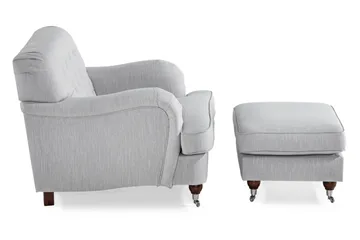 Howard Riviera Lenestol med Fotskammel - Lingrå - Møbler - Stoler - Lenestoler - Howard lenestol