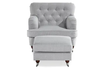 Howard Riviera Lenestol med Fotskammel - Lingrå - Møbler - Stoler - Lenestoler - Howard lenestol