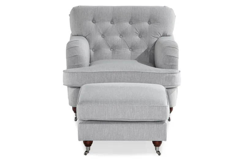 Howard Riviera Lenestol med Fotskammel - Lingrå - Møbler - Stoler - Lenestoler - Howard lenestol