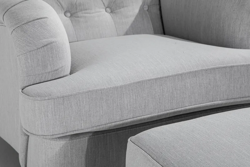 Howard Riviera Lenestol med Fotskammel - Lingrå - Møbler - Stoler - Lenestoler - Howard lenestol