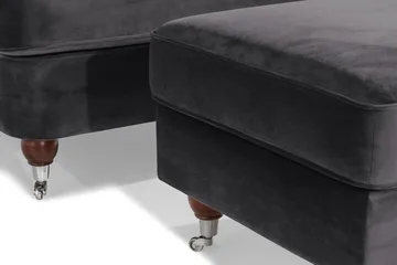 Howard Riviera Lenestol med Fotskammel - Mørkegrå - Møbler - Stoler - Lenestoler - Howard lenestol