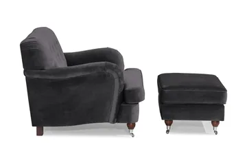 Howard Riviera Lenestol med Fotskammel - Mørkegrå - Møbler - Stoler - Lenestoler - Howard lenestol