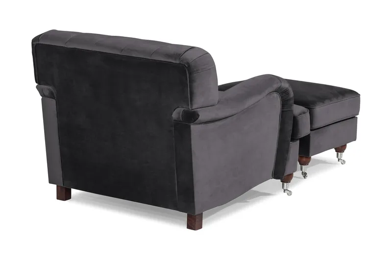 Howard Riviera Lenestol med Fotskammel - Mørkegrå - Møbler - Stoler - Lenestoler - Howard lenestol