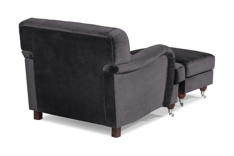 Howard Riviera Lenestol med Fotskammel - Mørkegrå - Møbler - Stoler - Lenestoler - Howard lenestol