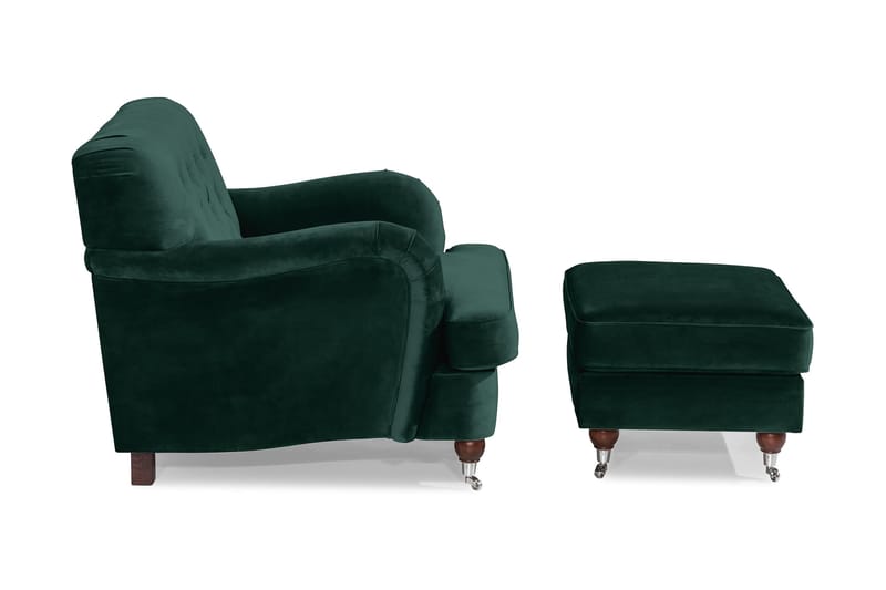 Howard Riviera Lenestol med Fotskammel - Mørkegrønn - Møbler - Stoler - Lenestoler - Howard lenestol