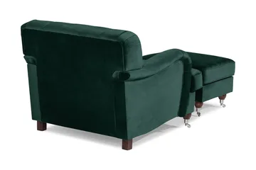 Howard Riviera Lenestol med Fotskammel - Mørkegrønn - Møbler - Stoler - Lenestoler - Howard lenestol