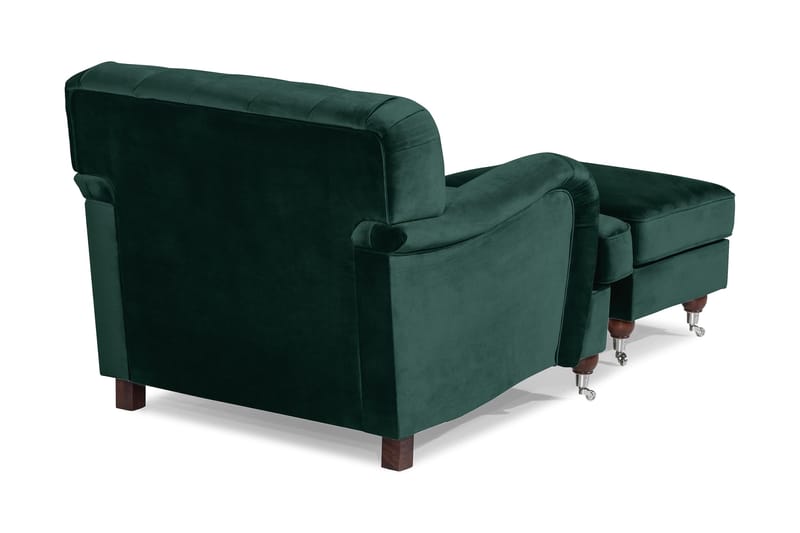 Howard Riviera Lenestol med Fotskammel - Mørkegrønn - Møbler - Stoler - Lenestoler - Howard lenestol