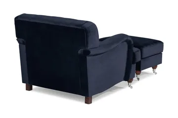 Howard Riviera Lenestol med Fotskammel - Midnattsblå - Møbler - Stoler - Lenestoler - Howard lenestol