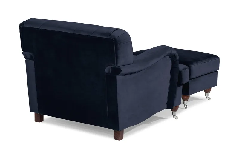 Howard Riviera Lenestol med Fotskammel - Midnattsblå - Møbler - Stoler - Lenestoler - Howard lenestol