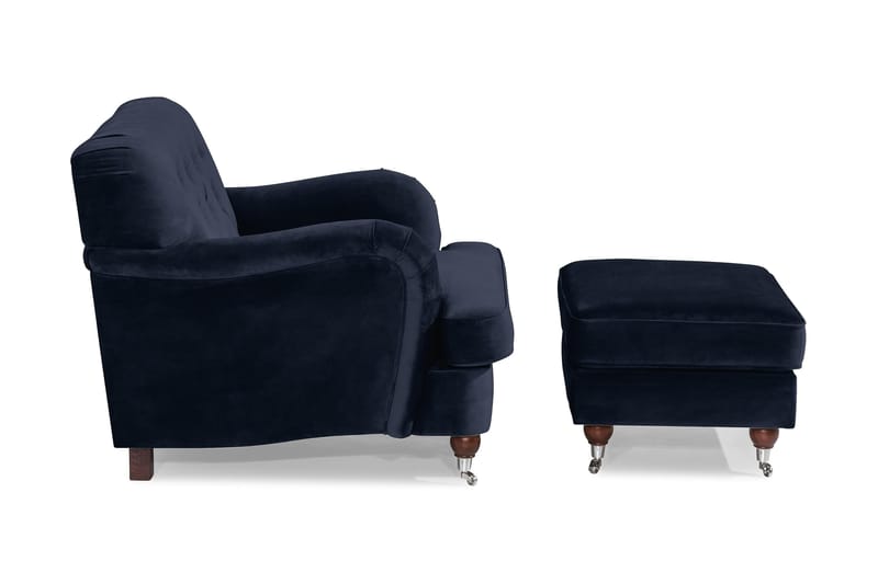 Howard Riviera Lenestol med Fotskammel - Midnattsblå - Møbler - Stoler - Lenestoler - Howard lenestol