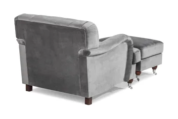 Howard Riviera Lenestol med Fotskammel - Sølvgrå - Møbler - Stoler - Lenestoler - Howard lenestol