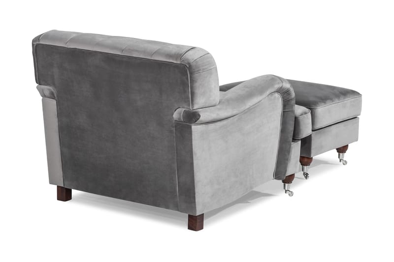 Howard Riviera Lenestol med Fotskammel - Sølvgrå - Møbler - Stoler - Lenestoler - Howard lenestol