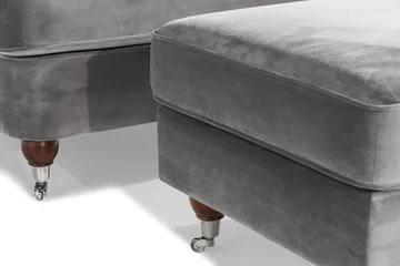 Howard Riviera Lenestol med Fotskammel - Sølvgrå - Møbler - Stoler - Lenestoler - Howard lenestol