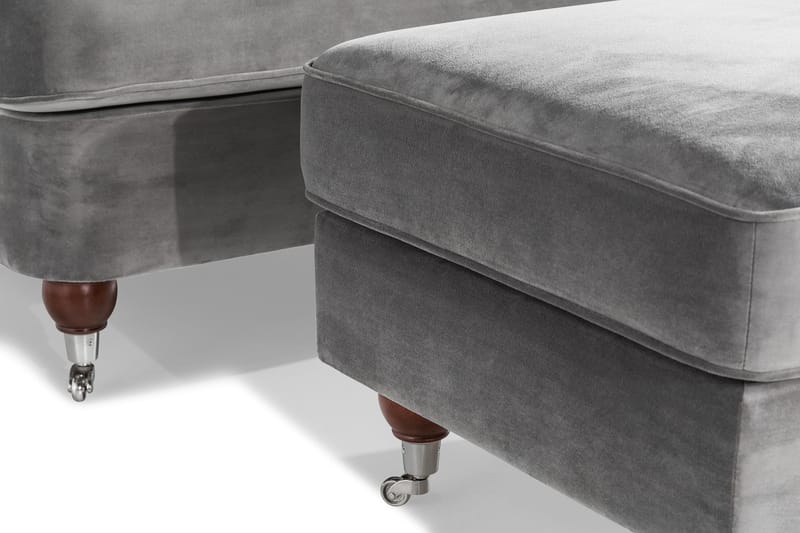 Howard Riviera Lenestol med Fotskammel - Sølvgrå - Møbler - Stoler - Lenestoler - Howard lenestol