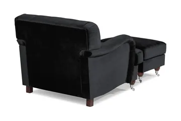 Howard Riviera Lenestol med Fotskammel - Svart - Møbler - Stoler - Lenestoler - Howard lenestol